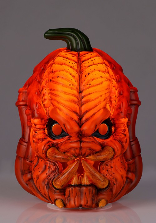10-Inch Light Up Orange Pumpkin Predator Halloween Decoration - US 4681