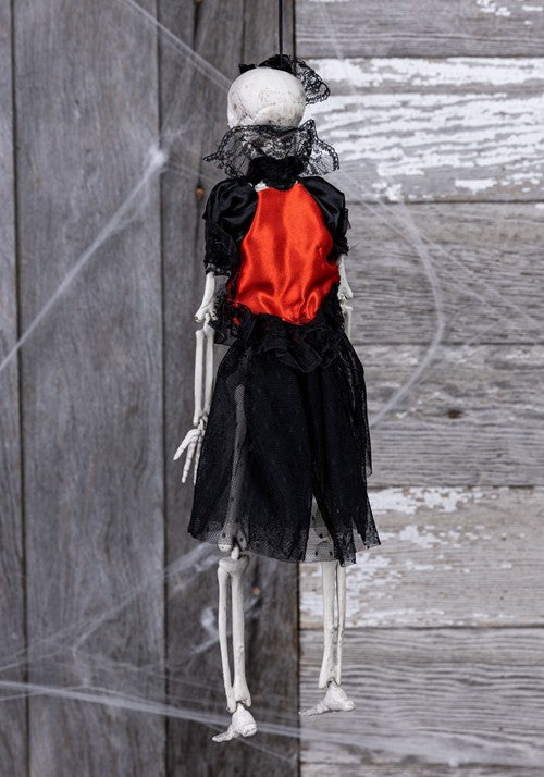 16-Inch Hanging Gothic Dress Skeleton Lady Prop Decoration - US 3915