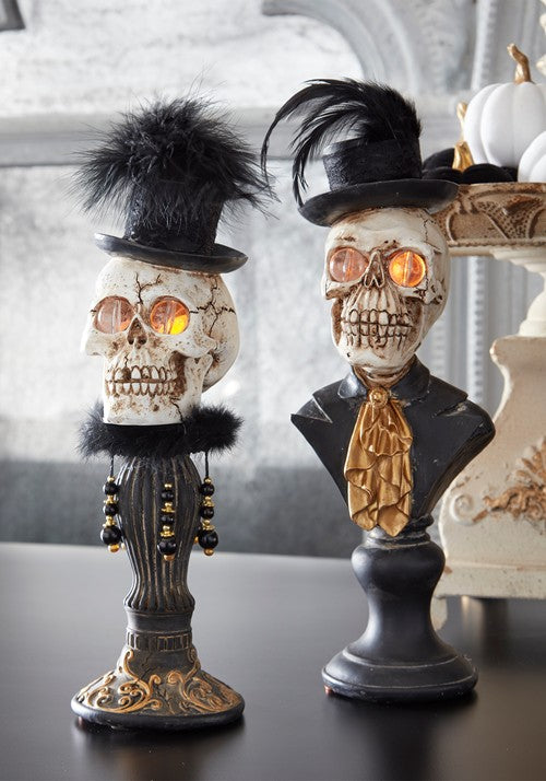 16-Inch Female Skeleton Bust with LED Eyes Decoration - US 2121