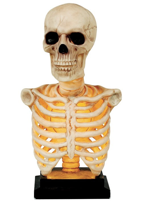 16-Inch Skeleton Bust with Light & Sound Halloween Decoration - US 2030