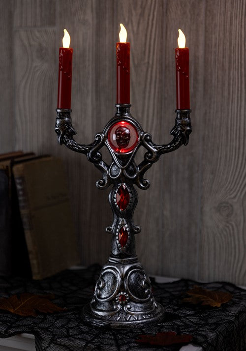 17.5-Inch LED Red Gothic Candelabra Decoration - US 5350
