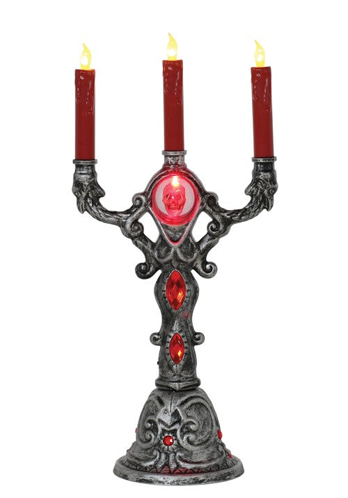 17.5-Inch LED Red Gothic Candelabra Decoration - US 5350