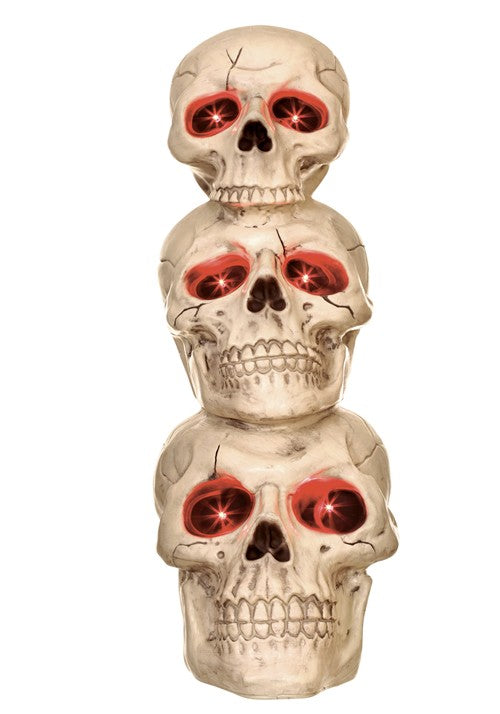27.5-Inch Light Up Skull Totem Halloween Decoration - US 2957