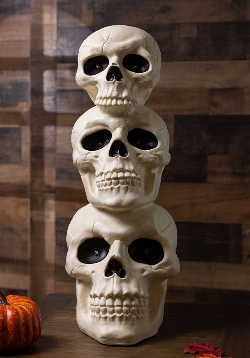 27.5-Inch Light Up Skull Totem Halloween Decoration - US 2957