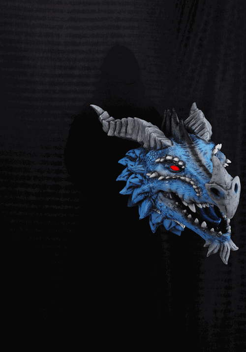 3FT Blue Dragon's Head Actor-matronic Decoration - US 5315