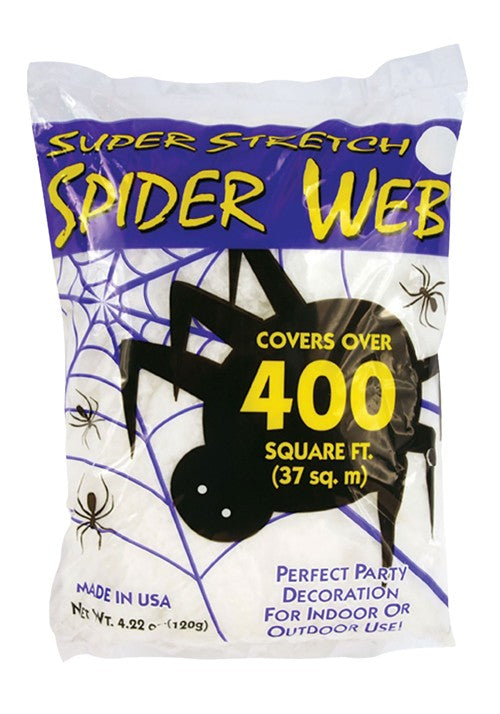 400 Square FT Super Stretch Spider Web Halloween Decoration - US 8604