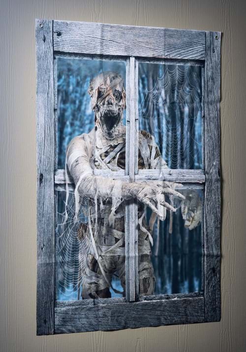 47-Inch Mummy Crashing the Window Printed Curtain Halloween Decoration - US 7646