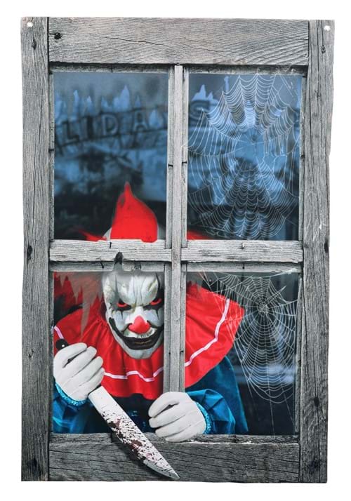 47-Inch Printing Curtain Clown Outside the Window Decoration - US 1862