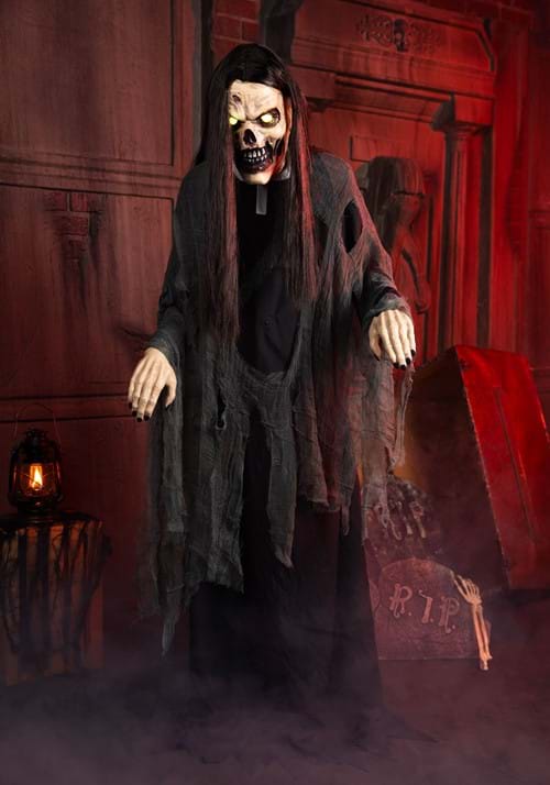 5.9FT Lumbering Lady Zombie Animatronic Decoration - US 2230
