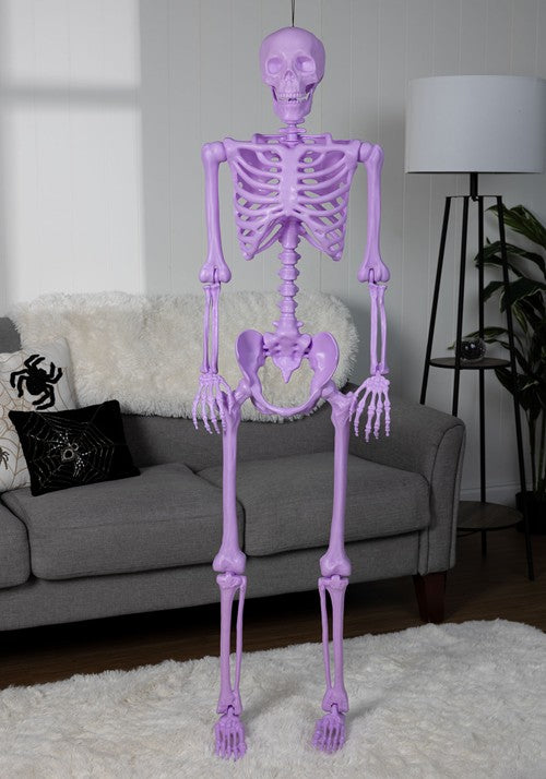 5FT Poseable Crazy Bones Skeleton in Purple Decoration - US 7612