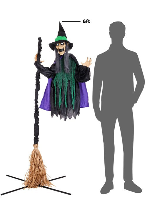6FT Hovering Hortense Animatronic Witch Decoration - Scream Saver - US 7457