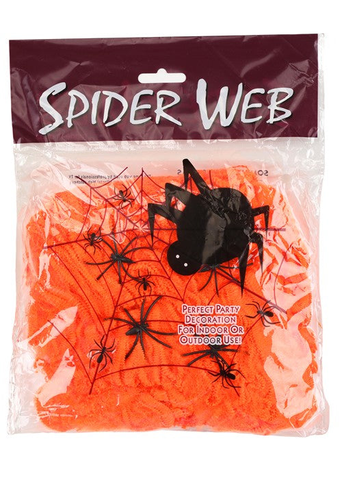 200 Square FT Orange Spider Web Halloween Decoration - US 2404