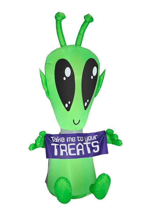 7FT Inflatable Green Alien with Banner Decoration - US 2753