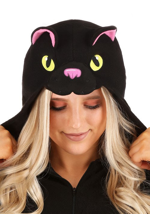 Black Cat Costume Onesie for Adults - US 8037