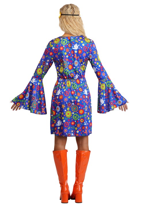 Women's Flower Power Hippie Costume Dress - US 8836