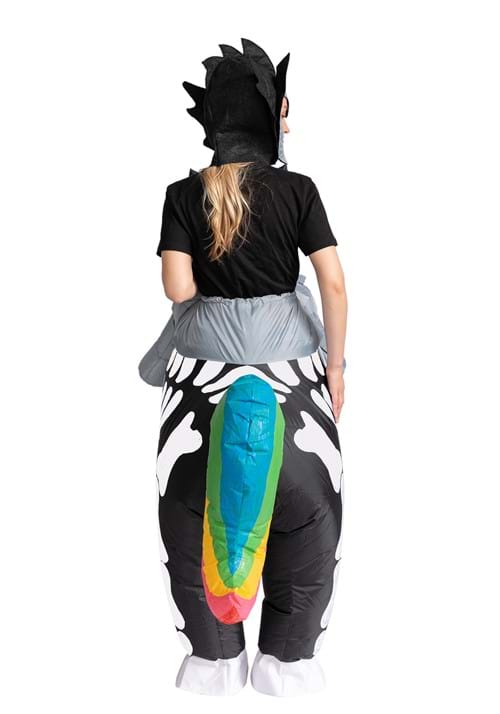 Inflatable Riding-A-Skeleton Unicorn Costume for Adults - US 6400