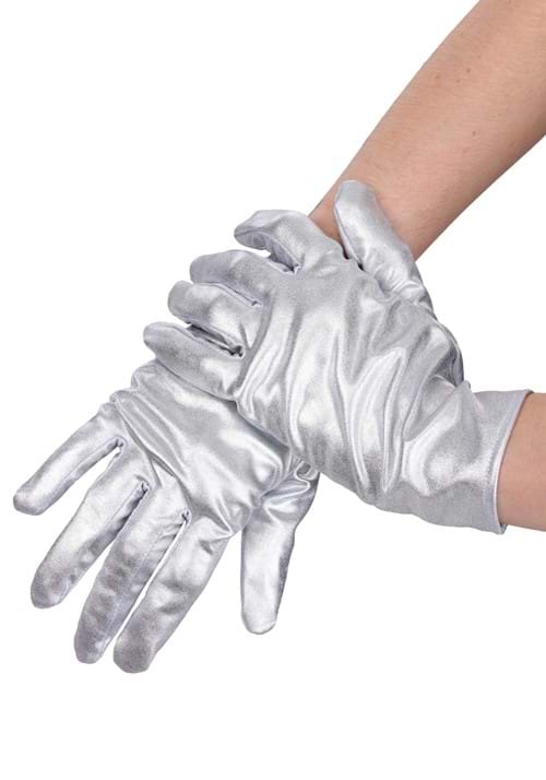 Women's Metallic Silver Costume Gloves - US 7941