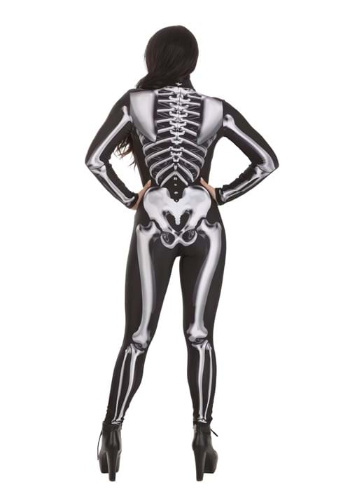 Metallic Silver Skeleton Women's Costume - US 8833