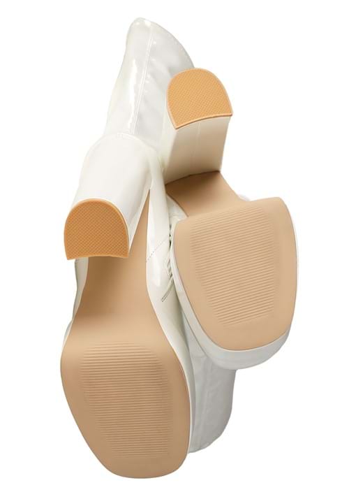 White Patent Platform Gogo Boots for Adults - US 8065