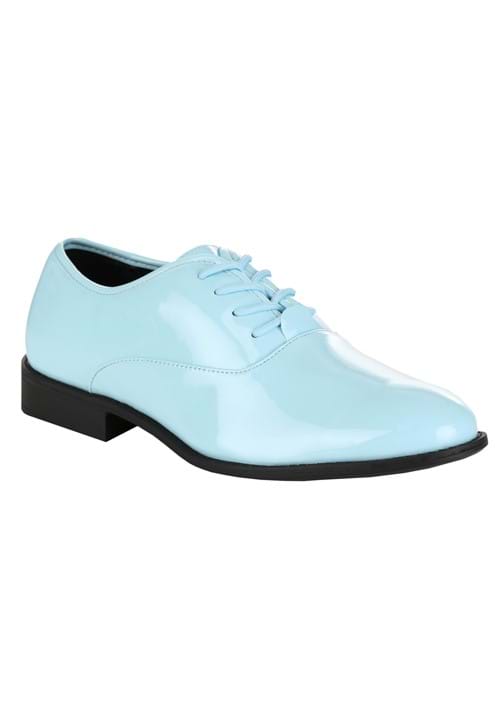 Shiny Powder Blue Tuxedo Shoes for Men - US 3450