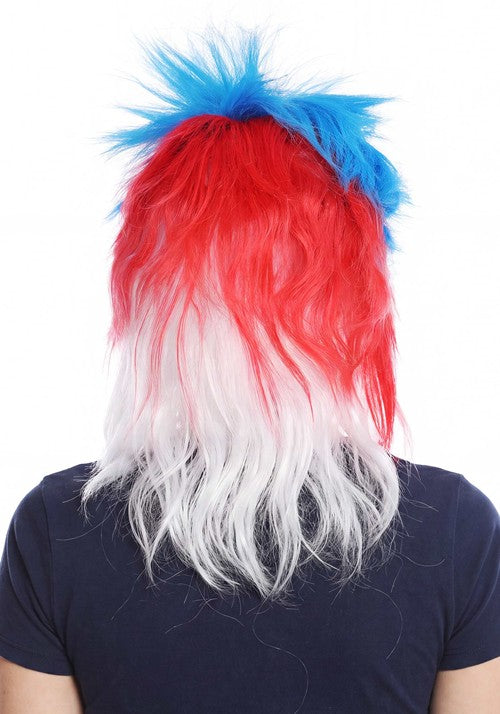 Adult Red White and Blue Punk Costume Wig - US 9294