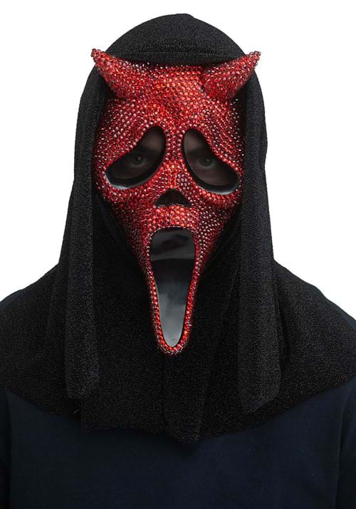 Rhinestone Devil Ghost Face Mask for Adults - US 3232
