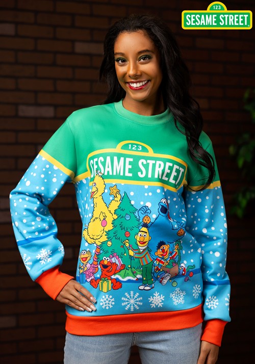 Adult Sesame Street Christmas Sweatshirt - US 6708