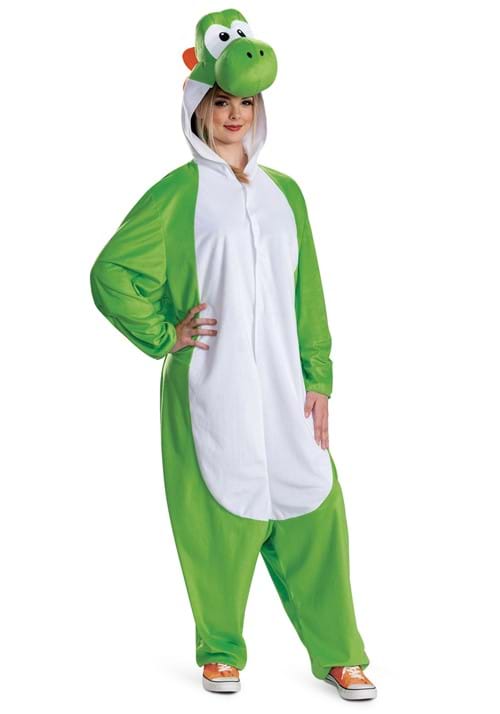 Adult Super Mario Yoshi Hooded Jumpsuit Costume - US 5135