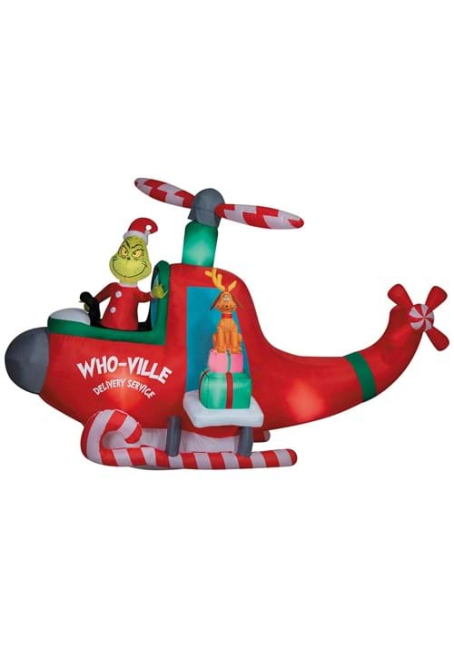 10FT Animated Grinch in Helicopter Inflatable Decoration - US 6615
