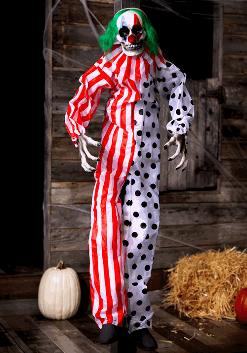 4.5FT Animated Talking Evil Clown Hanging Decoration - US 8954