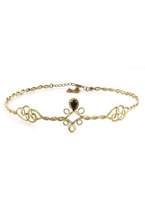Adjustable Antique Gold/Black Circlet - US 8685