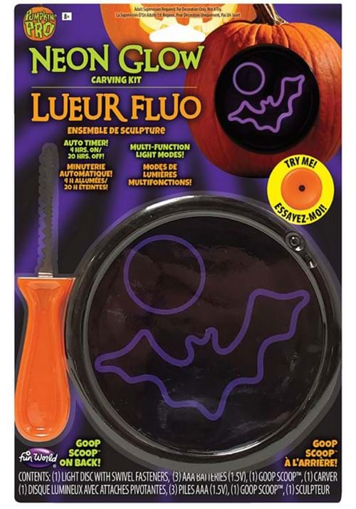 Neon Light Bat Pumpkin Carving Kit - US 4621