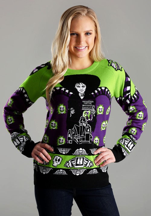 Beetlejuice Lydia Deetz Adult Halloween Sweater - US 9523