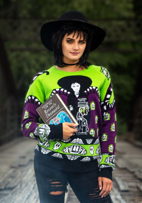 Beetlejuice Lydia Deetz Adult Halloween Sweater - US 9523