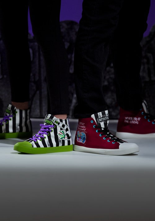 Beetlejuice Recently Deceased Maroon Sneakers for Adults - US 5778