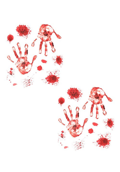 Bloody Handprint Window Cling Decoration - US 0875