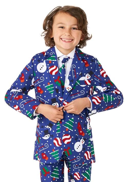 Boy's Suitmeister Christmas Snowman Blue Suit - US 6441