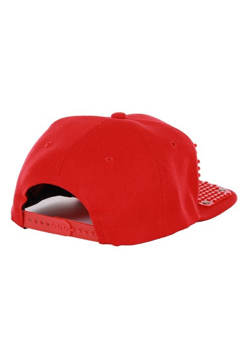 Red Bricky Blocks Snapback Hat - US 1640