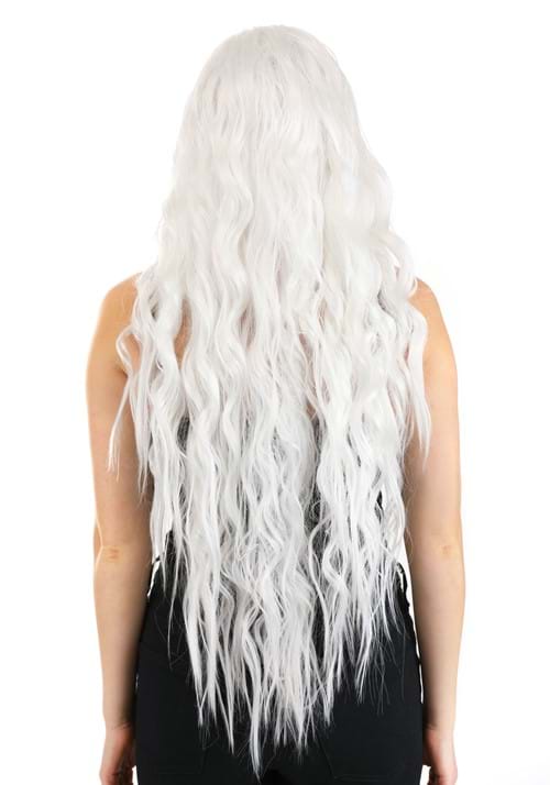 Long Bright White Wavy Wig - US 6047