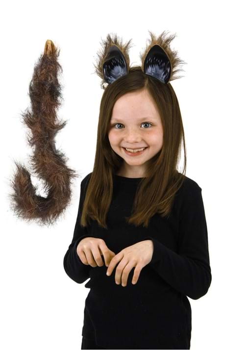 Furry Brown Cat Ears and Tail - US 3965