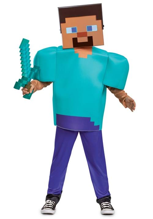 Deluxe Minecraft Steve/Herobrine Costume for Kids - US 3092