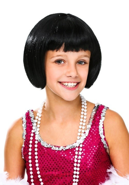 Kid's Flapper Black Wig - US 8399