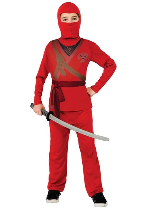 Red Ninja Costume for Kid's - US 5089