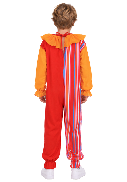 Child Striped Orange & Red Clown Costume - US 1886