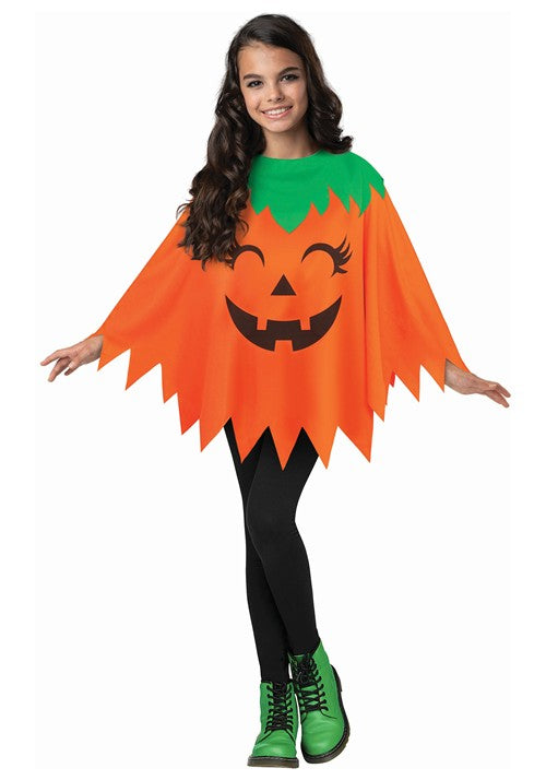 Children's Halloween Pumpkin Poncho - US 2770