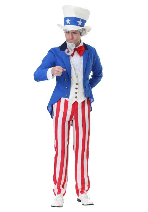 Men's Plus Size Patriotic Uncle Sam Costume - US 5340