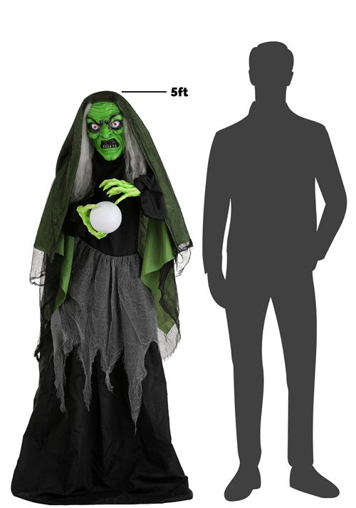 5FT Curse-Casting Witch Animatronic Decoration - Scream Saver - US 2492