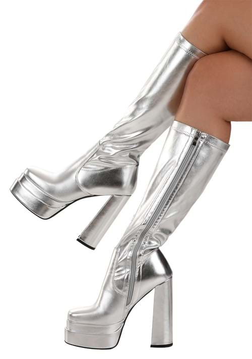 Deluxe Silver Gogo Boots for Women - US 4969