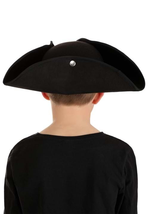 Deluxe Black Tricorn Costume Hat for Kids - US 8603