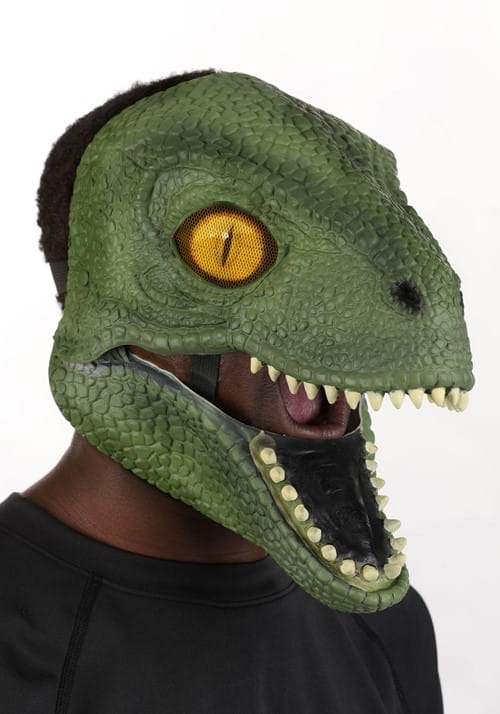 Mouth Mover Green Dinosaur Costume Mask - US 8485